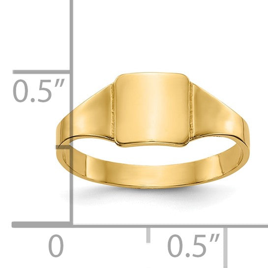 10kt Yellow Gold Polished Square Child's Signet Ring
