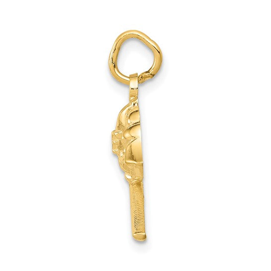 10kt Yellow Gold Fire Department Charm