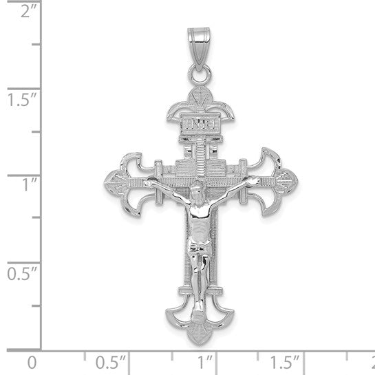 10kt White Gold INRI Crucifix Pendant