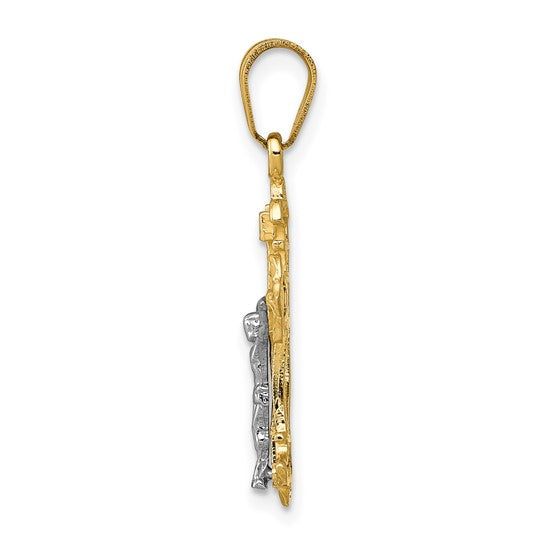 10kt Two-tone INRI Crucifix Charm