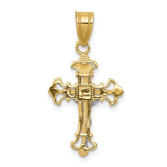 10kt Two-tone INRI Crucifix Charm