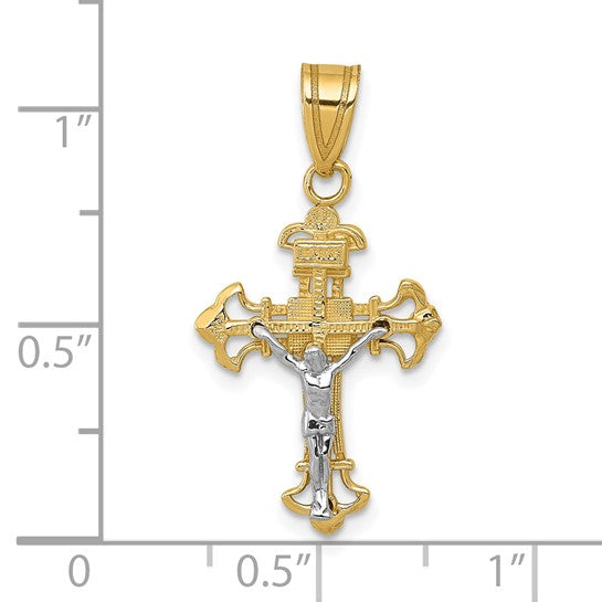 10kt Two-tone INRI Crucifix Charm