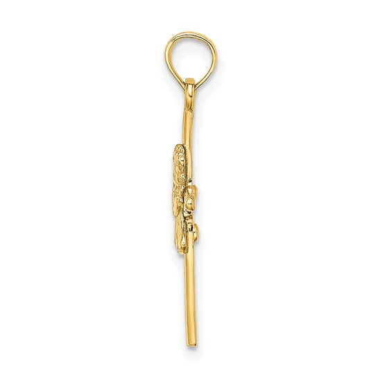 10kt Yellow Gold Praying Girl Cross Charm