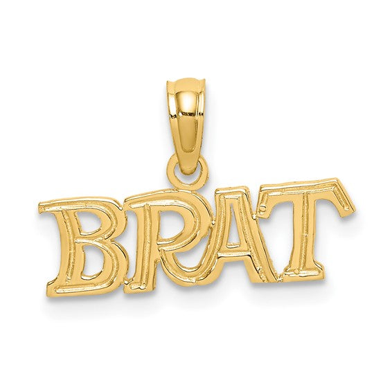 10KT Yellow Gold Polished BRAT Charm
