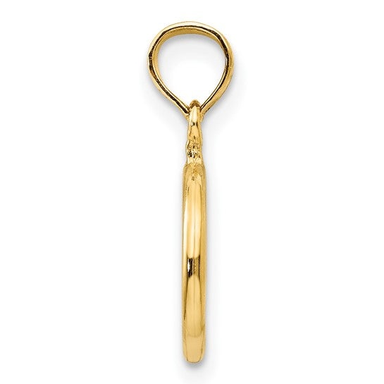 10kt Yellow Gold Polished Peace Symbol Pendant