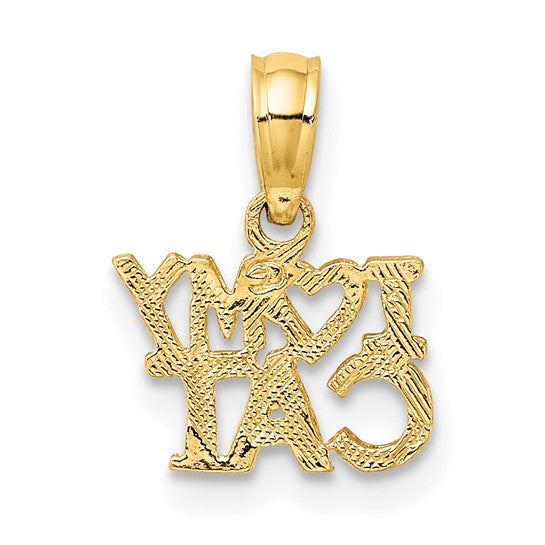 10kt Yellow Gold I HEART MY CAT Charm