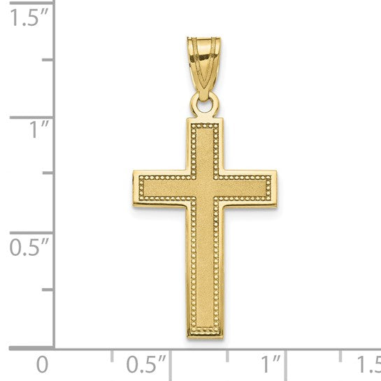 10KT Yellow Gold Large Satin Cross Pendant