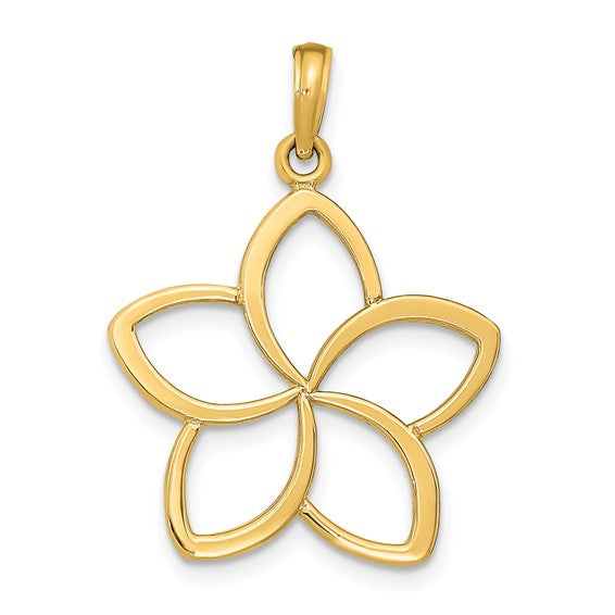 10kt Yellow Gold Polished Cut Out Flower Pendant