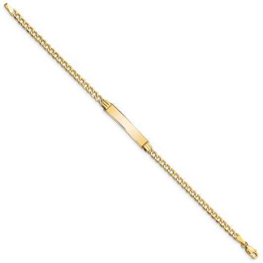 10kt Yellow Gold Semi-solid Curb Link ID Bracelet