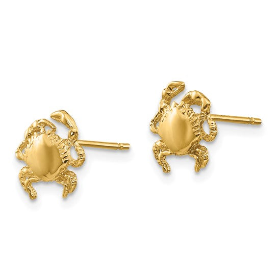 10kt Yellow Gold Crab Earrings