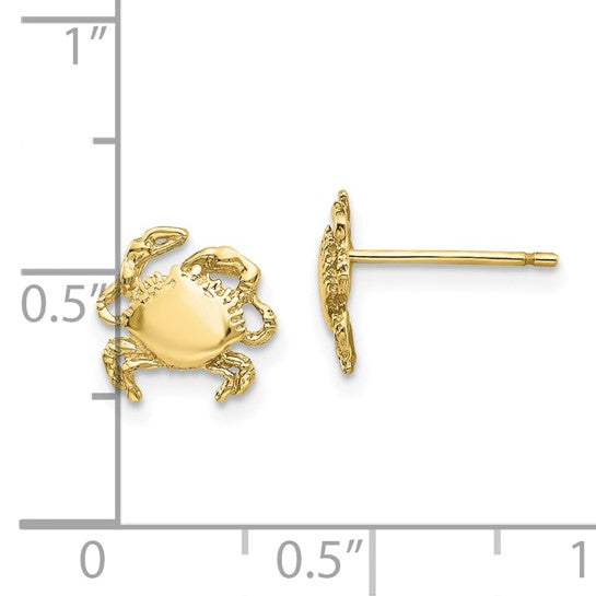 10kt Yellow Gold Crab Earrings