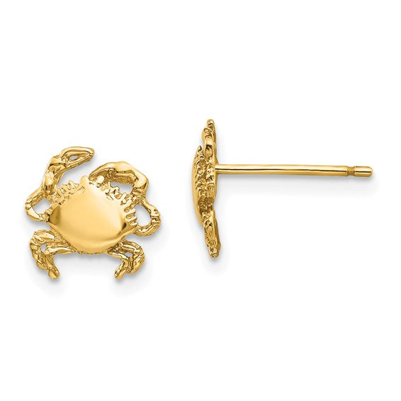 10kt Yellow Gold Crab Earrings
