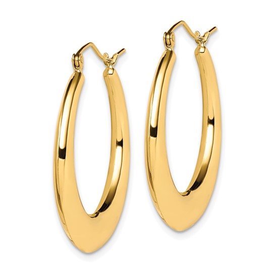 10kt Yellow Gold Polished Hollow Classic Earrings