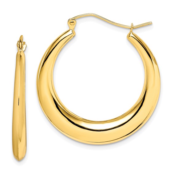 10kt Yellow Gold Polished Hollow Classic Earrings
