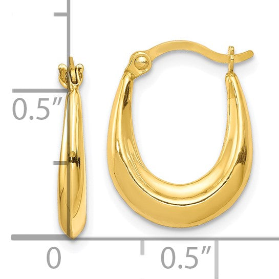 10KT Yellow Gold Hollow Hoop Earrings