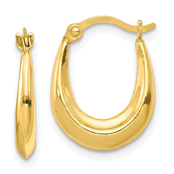 10KT Yellow Gold Hollow Hoop Earrings