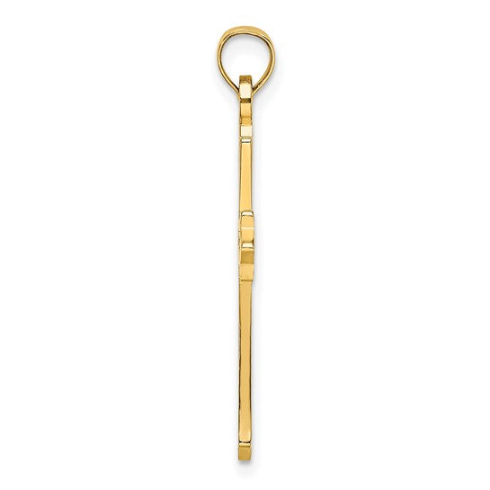 10kt Yellow Gold Polished and Cut-Out Cross Charm
