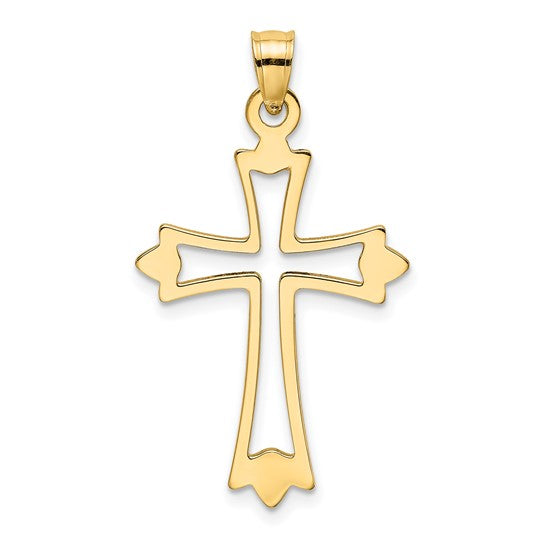 10kt Yellow Gold Polished and Cut-Out Cross Charm