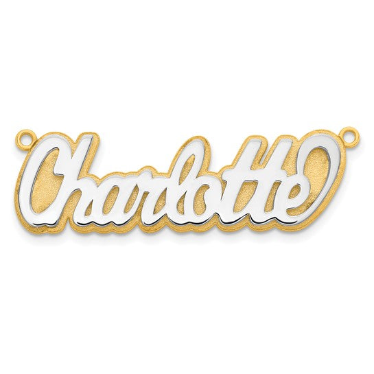 10kt 3D Two-tone Polished Name Plate