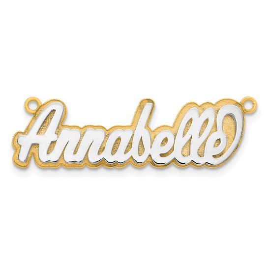 10kt 3D Two-tone Polished Name Plate