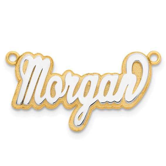 10kt 3D Two-tone Polished Name Plate