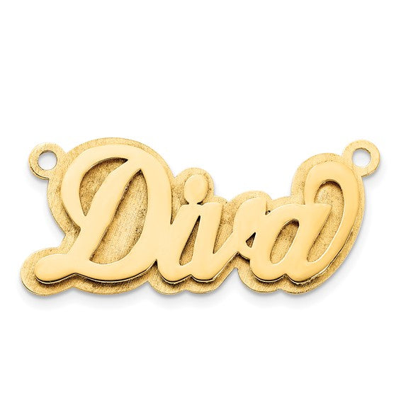 10kt Yellow Gold Polished 3D Name Plate