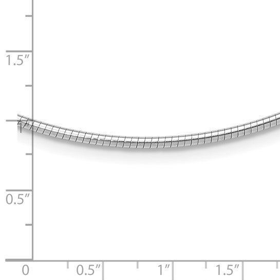 14KT White Gold 2mm Round Omega Necklace