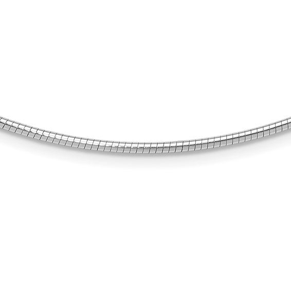14KT White Gold 2mm Round Omega Necklace