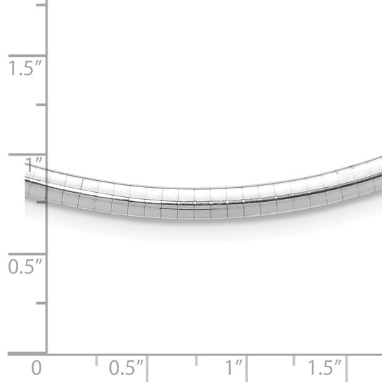 14kt White Gold 4mm Domed Omega Necklace