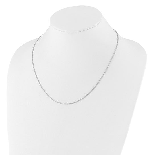 14KT White Gold Adjustable 1.3mm D/C Wheat Chain