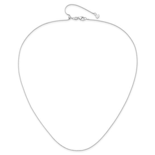 14KT White Gold Adjustable 1.1mm Round Cable Chain
