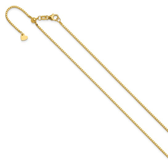 14KT Yellow Gold Adjustable 1.2mm Box Chain