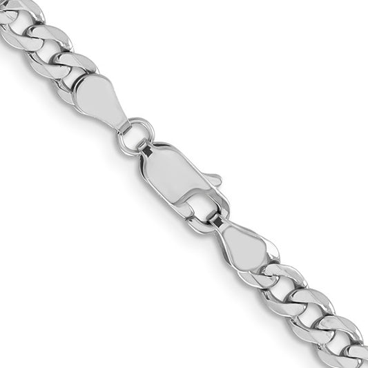 14KT White Gold 5mm Flat Figaro Chain