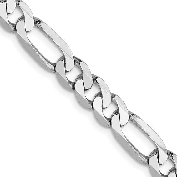 14kt White Gold 5.5mm Flat Figaro Chain