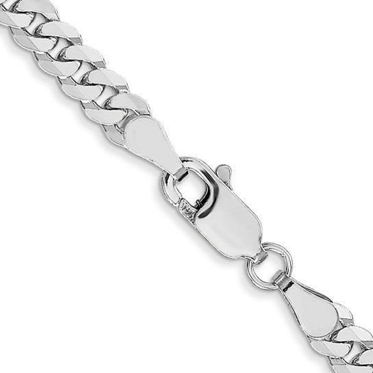 14KT White Gold 3.9mm Flat Beveled Curb Chain