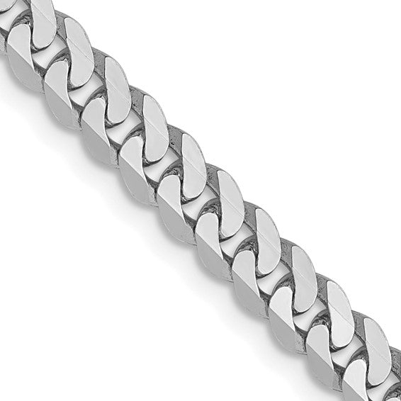 14KT White Gold 3.9mm Flat Beveled Curb Chain