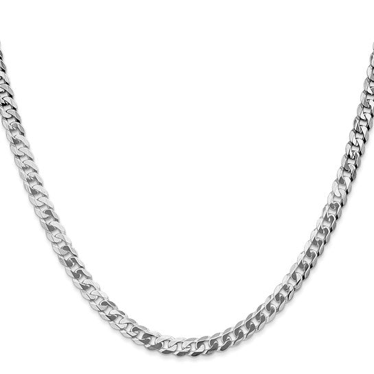14KT White Gold 4.5mm Flat Beveled Curb Chain