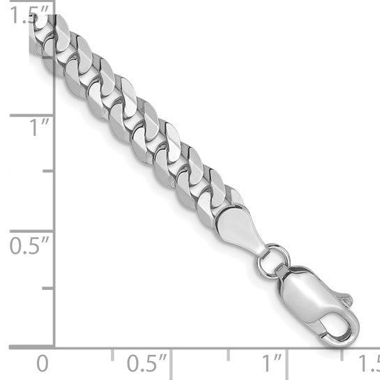 14KT White Gold 4.5mm Flat Beveled Curb Chain