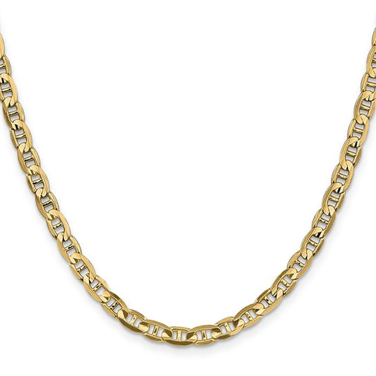 14KT Yellow Gold 4.5mm Concave Anchor Chain