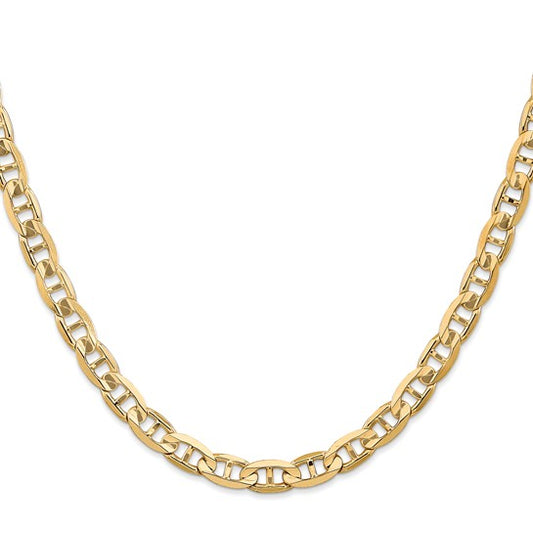 14KT Yellow Gold 6.25mm Concave Anchor Chain