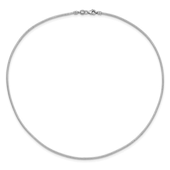 14KT White Gold 1.5mm D/C Neckwire Necklace