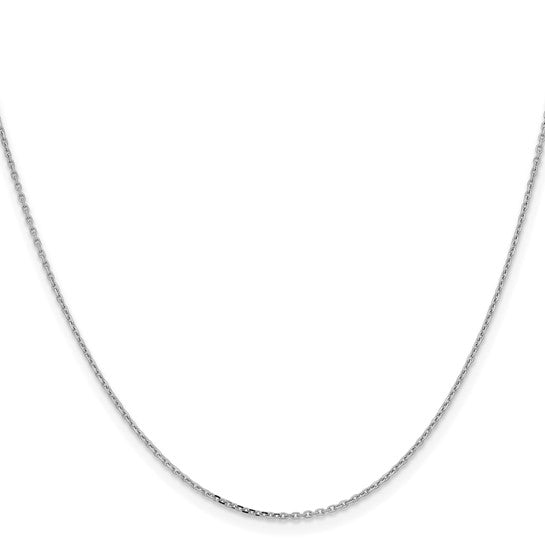 14KT White Gold 1.05mm D/C Cable Chain