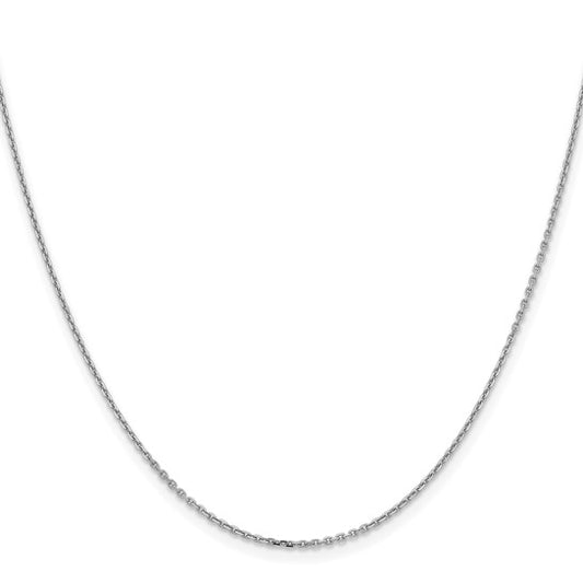 14KT White Gold 1.4mm D/C Cable Chain