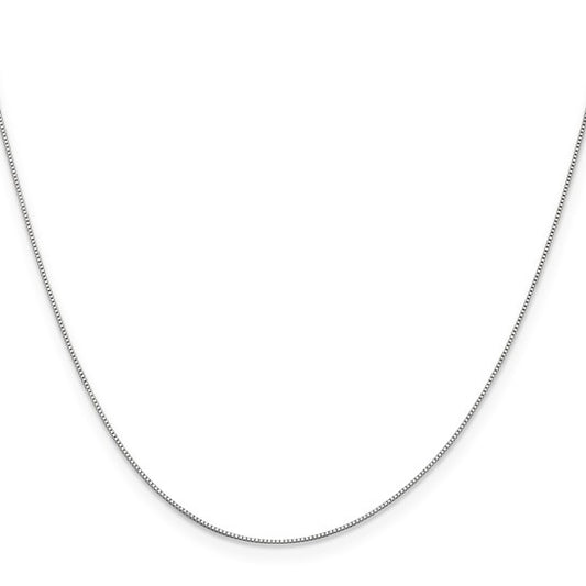 14KT White Gold .5mm Baby Box with Spring Ring Clasp Chain