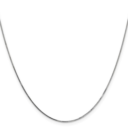 14KT White Gold .8mm Box with Lobster Clasp Chain