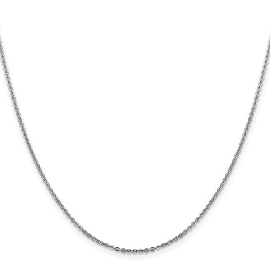 14KT White Gold 1.7mm Flat Cable Chain