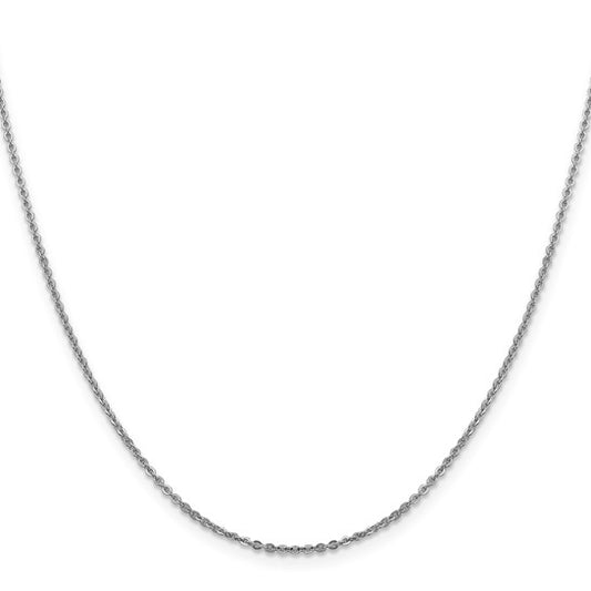 14KT White Gold 1.7mm Flat Cable Chain