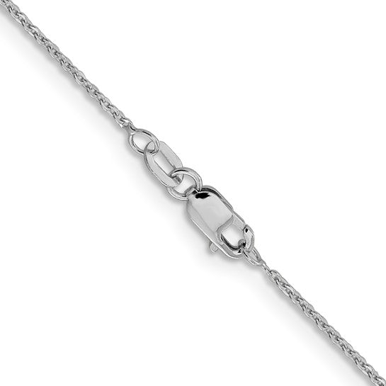 14kt White Gold 1.1mm Flat Cable Chain