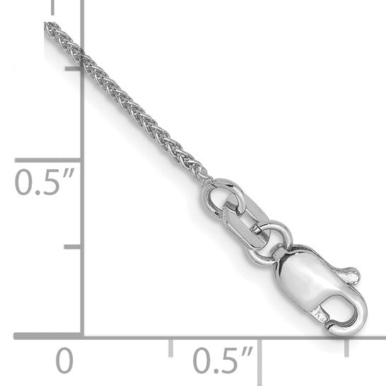 14kt White Gold 1.0mm Spiga Chain Anklet