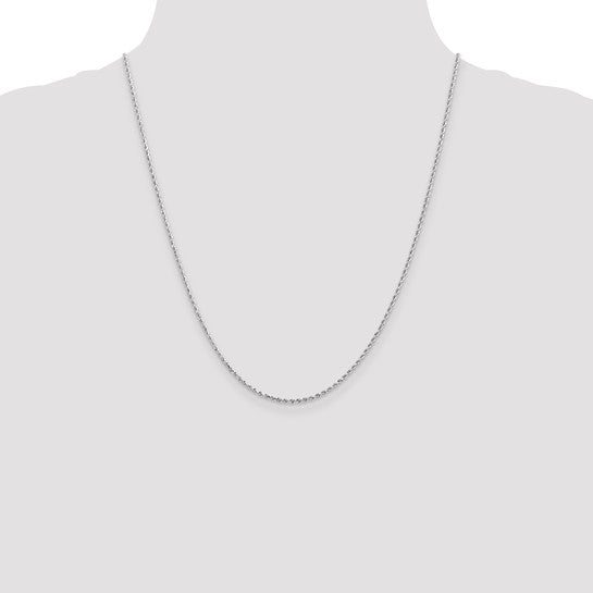14KT White Gold 1.5mm Diamond-Cut Rope Chain